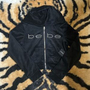 Black rhinestone Bebe tracksuit jacket